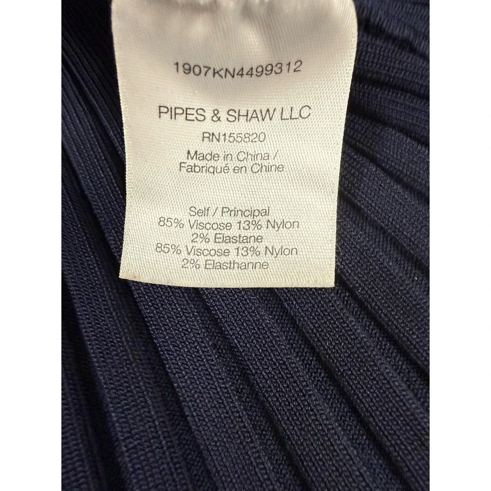 Veronica Beard Womens Clara Scoop Square Neck Wide Rib Stretch Sweater Navy Sz M - Picture 9 of 10